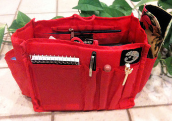 The Chameleon Purse Organizer has a place for makeup and pens